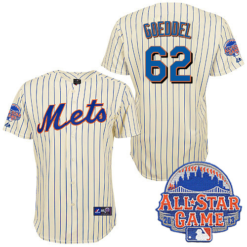 Erik Goeddel #62 Youth Baseball Jersey-New York Mets Authentic All Star White MLB Jersey
